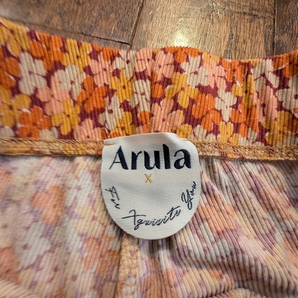 Arula Floral-print ribbed knit pants High waist.Fitted silhouette. Flare Sz 0x - Picture 8 of 14